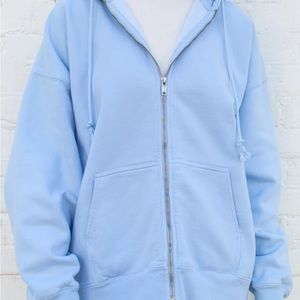 Brandy Melville Christy Hoodie Light Blue Zip-Up Oversized